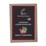 SVATV Soap Rose & Cardamom - Best Exfoliating Bar, Traditional Ayurvedic Herbal Soap For All Skin Type - 125 Grams