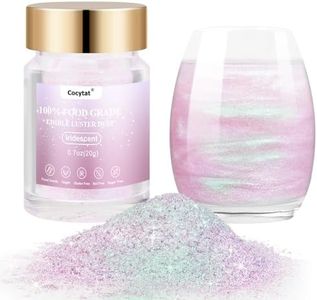 Iridescent Edible Glitter for Cocktails, Bulk 20g 0.7oz Iridescent Luster Dust Edible Power Shimmer Food Grade for Drinks Chocolate Cake Decoration Baking
