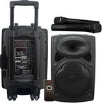 Portable PA Speaker System with Bluetooth, MP3, 500w 15" Woofer & 2 Wireless Microphones (P150)