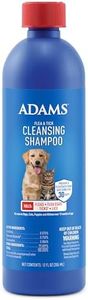 ADAMS Flea & Tick Cleansing Shampoo For Dogs, Cats, 12 oz