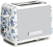 Laura Ashley China Rose Toaster 2 slice By VQ - Multi-Functional Toaster with Adjustable Heating, Defrost & Reheat Modes. Stainless Steel Body, 2 Wide Slots & includes a Croissant Warming Rack