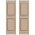 Builders Edge 12 in. W x 35 in. H Builders Edge, Standard Two Equal Panels, Raised Panel Shutters, Includes Matching Installation Spikes (Per Pair), 023 - Wicker