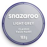 Snazaroo Light Grey Make-Up (18 ml) Pack of 5 - Classic Face Paint, Perfect for Parties, Cosplay, Animals Events, Carnival, Halloween, & More