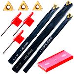 Lathe Turning Tool Threading Holder - 3pcs Internal Thread Boring Bars SNR0008K11+SNR0010K11+SNR0012M11 with 3pcs Indexable Carbide Inserts 11IR A60 Golden for Lathe Threading Tool Metal Cutting