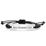 Best Godfather Ever Gifts for Man, Godfather Bracelet from Godchild, Stainless Steel Present to Godparents Anniversary