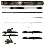 Rigged and Ready Predator Baitcaster Spin Travel Fishing Rod with Micro Trigger. Baitcast Spinning rod + 2 tips, 220 + 185cm 0-30, 20-80g Bait casting