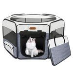 Seiyierr Pet Playpen Cat Playpen, 29" Foldable Cat Playpen for Indoor Cats, Collapsible Crate Kennel Playpen, Kitten Playpen Cat Tent Indoor Outdoor, Pet Play Pen with Carrying Case for Cat Kitten Rabbit