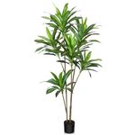 OAKRED Artificial Dracaena Tree, 6FT Tall Fake Plants Artificial Dracaena Plants for Indoor, Fake Trees for Office Home Living Room Floor Patio Greening Porch Decor, Set of 1