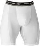 Mcdavid Unisex Double Compression Short W/Cup Pocket Compression Short White