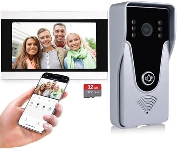 AMOCAM Wireless Video Doorbell Intercom with Monitor System, WiFi Video Intercom 1080P HD Metal Camera, 7 Inch Monitor with 32G Card Record, Tuya APP, 2-Way Audio, Unlock for Home Security System