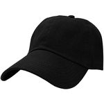 Falari Baseball Cap Hat 100% Cotton Adjustable Size (Black.) 1801