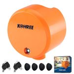 Kohree Heavy Duty Trailer Coupler Lock, RV Trailer Locks fit 2-5/16 inches, 2", 1-7/8" Couplers, Durable Structural Steel Safety Tow Lock with 4 Keys & 4 Dust Covers, Orange