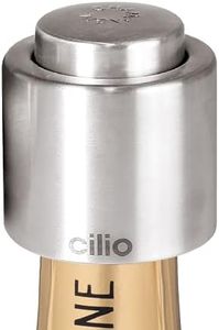 Cilio Stainless Steel Champagne Sealer, Bottle Stopper for Sealing Champagne Bottles Large