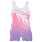 EASTBUDDY Gymnastics Leotard for Girls with Shorts Sparkly Toddler Gymnastics Outfit Kids Leotards Bodysuits Pink 10-12 Years