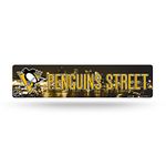 Rico HSN7202 NHL Pittsburgh Penguins High-Res Plastic Street Sign, Black