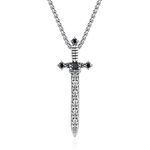 GAVU Gothic Men’s Sword Pendant Necklace, Stainless Steel Sword Necklace for Men and Women 50cm