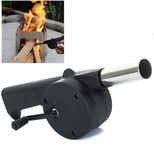 QOPLIC Portable Hand Crank Air Blower Fan for Charcoal Grill BBQ