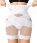 Nebility Shapewear Tummy Control Underwear Body Shaper High Waisted Butt Lifting Panties Stomach Shapewear Shorts White