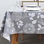 Plenmor Table Cloth Wipe Clean Wipeable PVC Tablecloth Waterproof Wipe Clean Plastic Vinyl Table Cover Protector Rectangular for Outdoor Picnic Party (F, 137 x 137 cm)