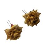 LYF5STAR Golden Color Rose Floral Juda Pin, Handmade Rose Juda, Handmade Wedding Hair Accessories for Women (Pack of 2) - Golden Color