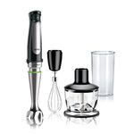 Braun MultiQuick Immersion Hand Blender + 2-Cup Food Processor, Whisk, Beaker, MQ7035, Black