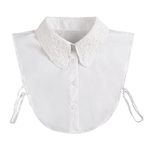 WKTRSM White Lace Collar Women Fake Detachable Collar Half Shirt Blouse Collar Perfect for Sweaters and Collarless Clothes