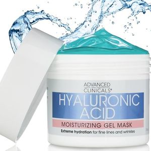 Advanced Clinicals Hyaluronic Acid Moisturizing Gel Mask With Soothing Chamomile. Extreme Hydration For Fine Lines And Wrinkles. Supersize 5 Oz