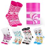 Disney Womens Calf Socks, Soft Breathable Ankle Socks Pack of 5 Gifts for Women (Multicolour)