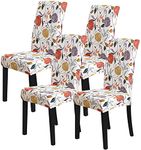 Styleys Chair Covers for Dining Room Stretchable Dining Chair Cover Washable Parsons Chair Slipcovers for Home or Party (Set of 4, Orange Flower, SLMC2025)