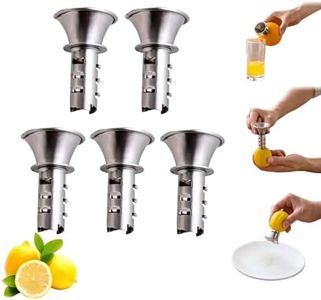 Lemon Squeezer, 2025 New Screw-Top Lemon Squeezer, Stainless Steel Manual Hand Held Juice Extractor with Built-In Filter Orange Citrus Press, Spout, and Jalapeno Corer for Easy to Use (5PCS)