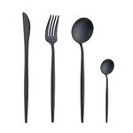 Buyer Star 32 Pieces Matte Black Cutlery Set, Flatware Set Service for 8,Stainless Steel Silverware Set with Knives Spoons Forks, Dishwasher Safe