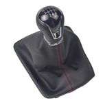 Car Gear Shift Knob For Seat For Leon III 3 MK3 2012 2013 2014 2015 2016 2017 Car Gear Shift Knob Lever Gaitor Boot Cover 5/6 Speed Manual Gear Shift Lever Knob (Color : 6 Speed Red Line)