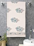 BRULD Waffle Towels, Beautiful Hand Block Printed Cotton Water Absorbent Towel Floral Printed Soft Cotton Towel for Bathroom