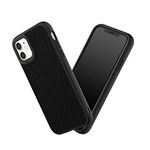 RHINOSHIELD Case Compatible with [iPhone 11] | SolidSuit - Shock Absorbent Slim Design Protective Cover with Premium Matte Finish 3.5M / 11ft Drop Protection Changeable Camera Rings - Carbon Fiber