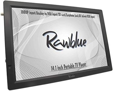 Rawblue 14 Inch Portable Digital ATSC TFT HD Screen Freeview LED TV for Car,Caravan,Camping,Outdoor or Kitchen.Built-in Battery Television/Monitor with Multimedia Player Support USB/FM