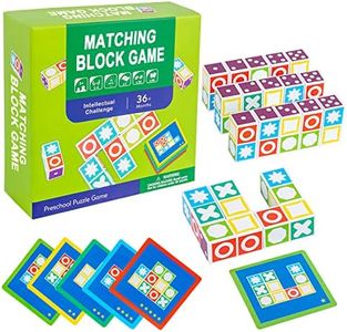 Matching Madness Board Puzzle Game, Educational Logical Thinking Board Brain Teaser Memory Puzzle Game, Match Puzzles Building Cubes Toys for Family Night Kids and Adults