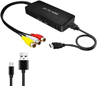 Taekooki AV vers HDMI Adapter, Adaptateur RCA vers HDMI avec câble HDMI, Entrée RCA, Composite vers HDMI Adapter Support 1080P, avec WII/WII U/PS2/PS3/STB/Xbox/VHS/VCR/Blue-Ray DVD ect.