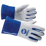 Miller ELECTRIC263347 Welding Gloves, M, Wing, 11In, White/Blue, PR