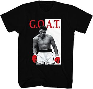 Muhammad Ali T Shirt Heavyweight Champion Goat Adult Short Sleeve T-Shirts Graphic Tees Boxing Shirt, Black, Small