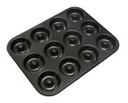 webake Doughnut Mould 12 Hole Non Stick Baking Tin Carbon Steel Donut Mould for Begal Sandwich, Doughnut, Brownies ø7 cm