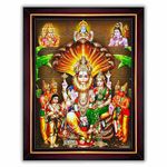 Pavan Photo Laminations Lakshmi Narasimha Swamy Lord Narsingh Bhagwan Wall Painting Framed Home Decor (Wood,Matte,Brown,Big Size,10 x 12 Inch) B593M