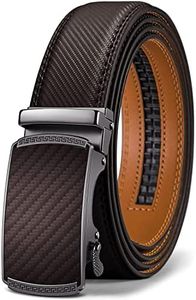 ZORO UNITED Belt for men leather with Zinc Alloy Autolock Buckle for Formal/Casual Wear (Fits Up to 40 Inches Waist) (BROWN HG02)