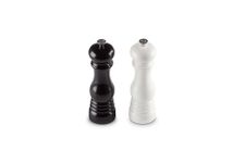 Le Creuset Salt and Pepper Mill Set, 8" x 2 1/2" Each, Black & White