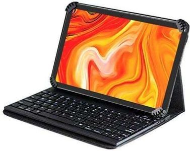 Navitech Folding Leather Folio Case & Stand with Bluetooth Keyboard Compatible with Panasonic Toughbook FZ-L1 7" Tablet