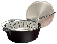 King Kooker CIFFB 6-Quart Cast-Iron Dutch Oven with Aluminum Lid and Basket