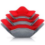 6 Pieces 3 Sizes Bowl Holders Microwave Bowl Cozy for Adults Hot Cool Cup Holders Microwave Safe Holder Warm Heat Resistant Multipurpose Reversible Holders