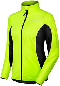 INBIKE Women's Cycling Jacket Biking Running Windbreaker Thermal Fleece Lined Reflective Coat for Cold Weather Winter Green Large