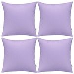 4-Pack Cotton Comfortable Solid Decorative Throw Pillow Case Square Cushion Cover Pillowcase (Cover Only,No Insert) (18x18 inch/ 45x45cm, Light Purple)