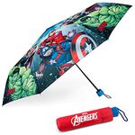 BONNYCO Windproof Umbrella Kids Avengers Folding Umbrella for Bag, Backpack or Travel | Compact Umbrella with Reinforced Structure | Mini Umbrella for Boys - Original Gifts for Boys