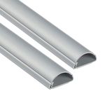 D-Line Cord Cover 2-Pack, Cord Hiders, Paintable Cable Concealer, Cable Raceway, Wire Covers, Wall Mounted TV Wire Hider, Cable Management - 2X 30mm W x 15mm H x 1m Lengths (2m Total) - Gray